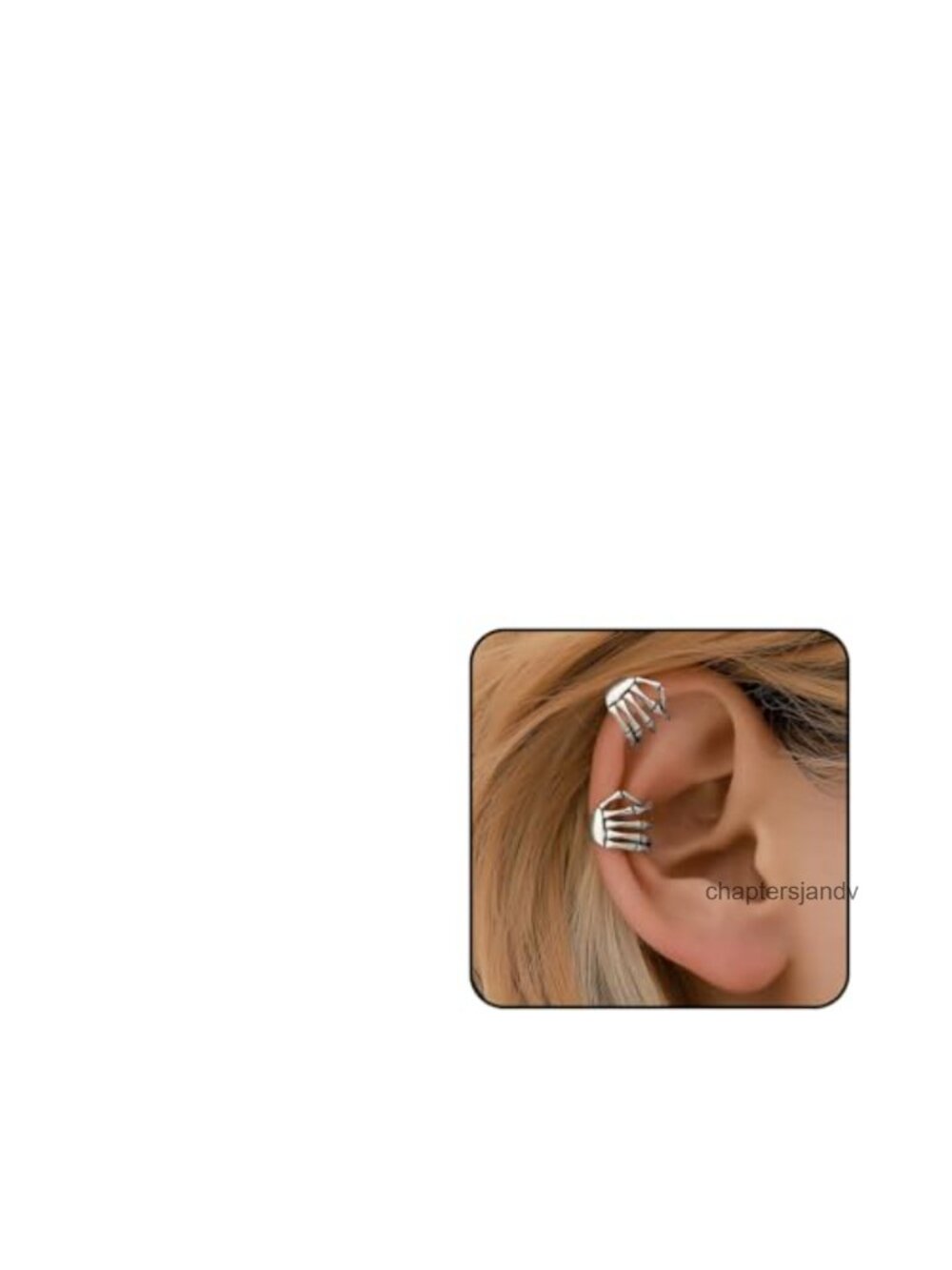 Skeleton Hand Ear Cuffs Clip On Earrings Halloween Costume Jewelry